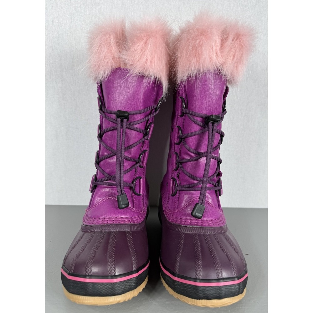 Sorel Joan of Arctic Girls Tall Suede Waterproof Boots Pink Faux Fur‎ US Size 1 - Picture 6 of 9
